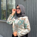 کت کراپ ژاکارد ترک گلدار